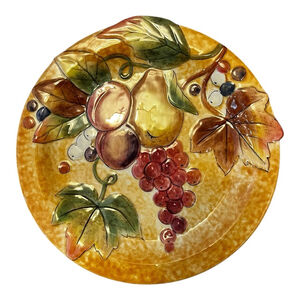 Fitz and Floyd Tuscan Villa, Canapé Plate, Yellow/Red